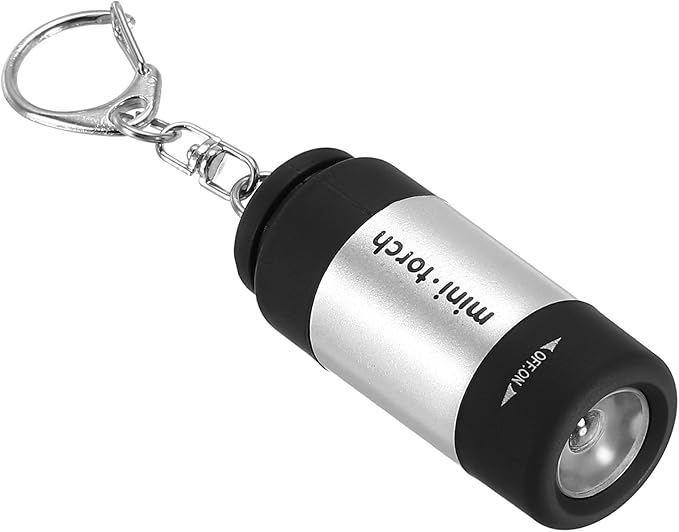 PATIKIL 2.1" Mini Rechargeable LED Keychain Flashlight, EDC Portable Small Torch with USB Charging for Everyday Carry, Silver