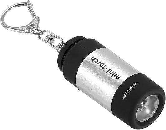 PATIKIL 2.1" Mini Rechargeable LED Keychain Flashlight, EDC Portable Small Torch with USB Charging for Everyday Carry, Silver
