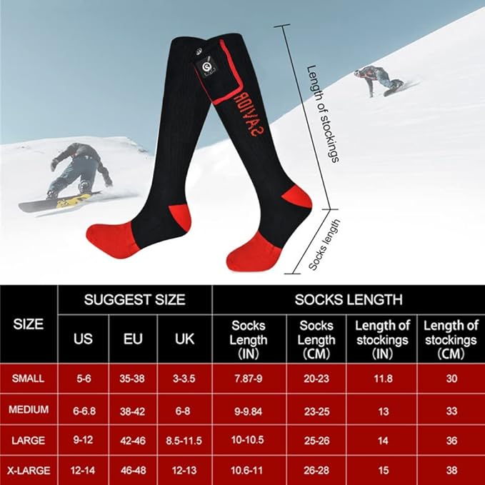 Savior Heated Socks,Rechargeable Electric Heated Socks for Men Women,Winter Foot Warmers,Suitable for Outdoor Work,Skiing,Skating,Cycling,Camping,Fishing,Hunting,etc.
