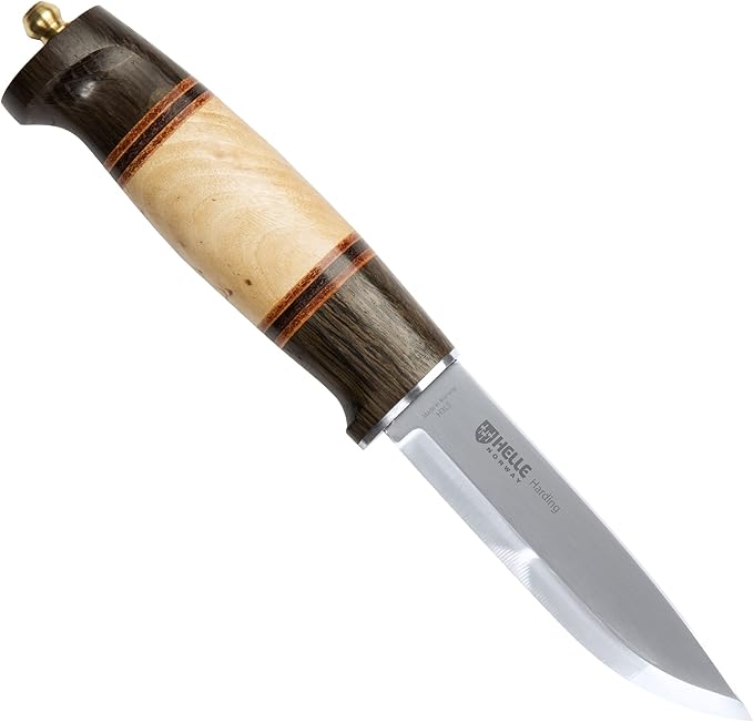 HELLE Knives - Harding - Fixed Blade - Classic Knife - Birch Wood Handle - H3LS Stainless Steel - Made in Norway