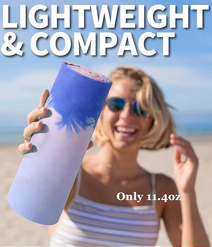 Microfiber Beach Towel – Quick Dry Lightweight Sand Free Oversized Large Towel Accessories Travel Must Swim Pool Yoga Camping Summer Cruise Ship Essentials Cloud Compact Sandproof Gift Coconut Tree