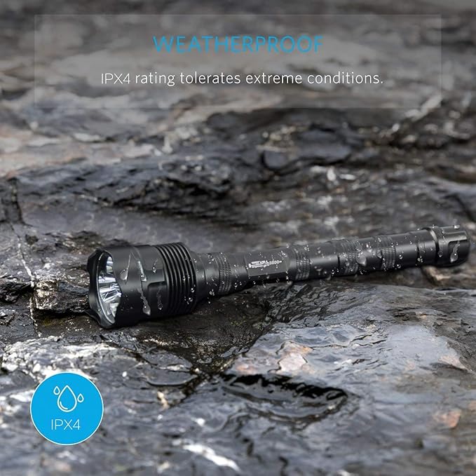 TrustFire LED Flashlight, J18 super Bright 8000 Lumens, Water Resistant 5 Light Modes Large Tactical Torch by 2X or 3X Rechargeable Battery (Battery Not Included)