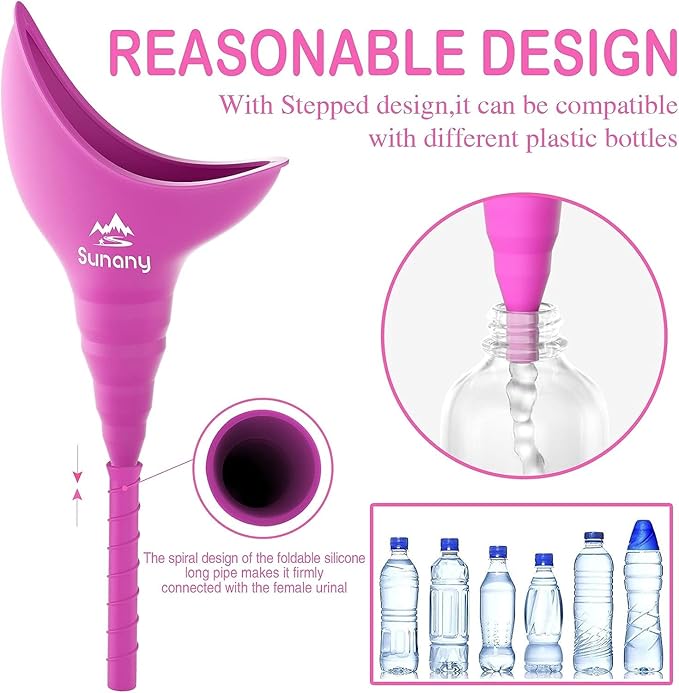 Female Urination Device, Reusable Female Urinal Silicone Women Pee Funnel Allows Women to Pee Standing Up, Portable Womens Urinal is The Perfect Companion for Camping,Outdoor,Travel