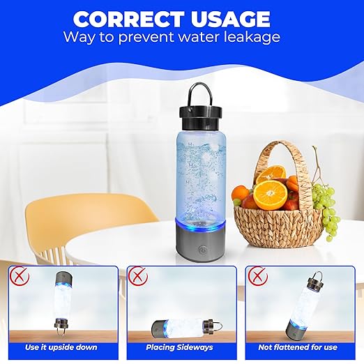 HydroBottle Advanced Hydrogen Water with TDS Meter, Durable Hook, and Protective Sleeve - Enhanced Hydration on The Go
