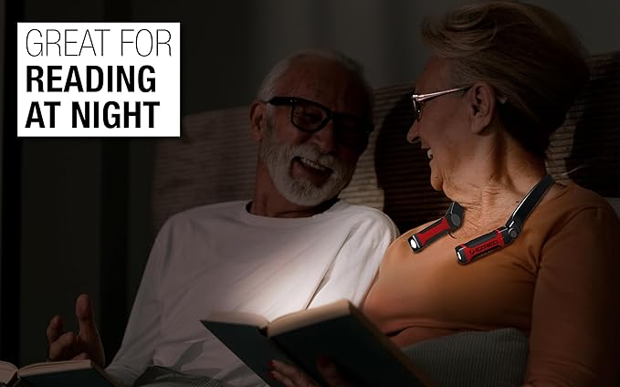 EZRED Bright NK10 ANYWEAR Neck Light for Hands-Free Lighting, Red and black