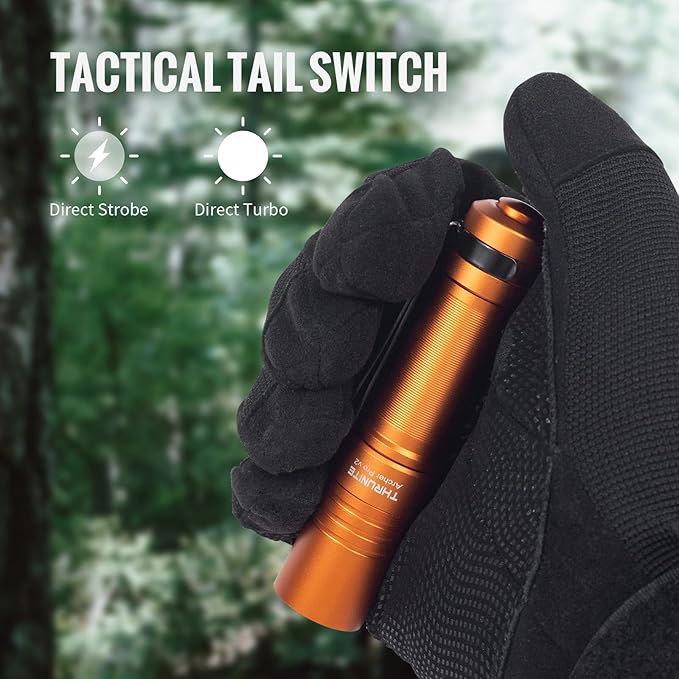 ThruNite Archer Pro V2 EDC Flashlight - 950 Lumens, USB-C Rechargeable, Tail Switch LED Penlight for Camping, Outdoor & Emergency - Cool White (Orange)