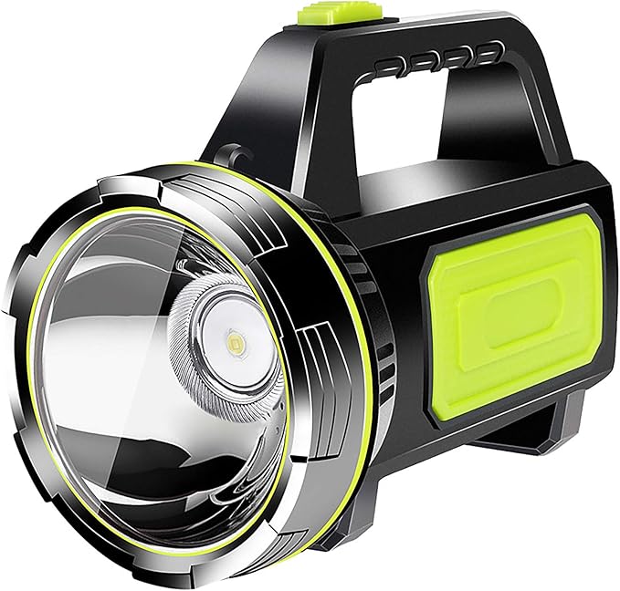 ONEVER Rechargeable Spotlights Handheld Flashlight LED Super Bright Rechargeable Flashlight, 2 Modes LED Searchlight 1200mAh Hand Flashlight Portable LED Lantern Outdoor Camping Emergency Flashlight