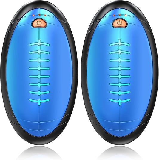 Hand Warmers Rechargeable, 2023 Newest 2 Pack Temperature Electric Portable Heater Football Shape Hand Warmer, Quick Charge Portable Hand Warmer Gift for Christmas Outdoors/Hunting/Golf/Camping