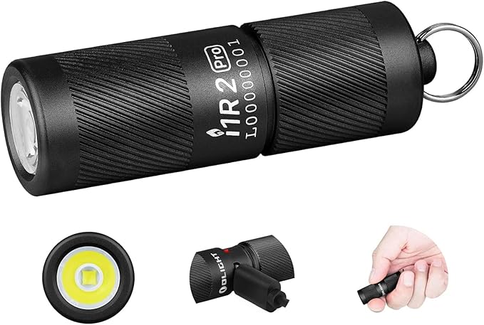 OLIGHT I1R 2 Pro Eos 180 Lumens EDC Rechargeable Keychain Flashlight, Powered by Built-in Rechargeable Battery with Type-C USB Cable, Slim Mini Handheld Light for Everyday Carry