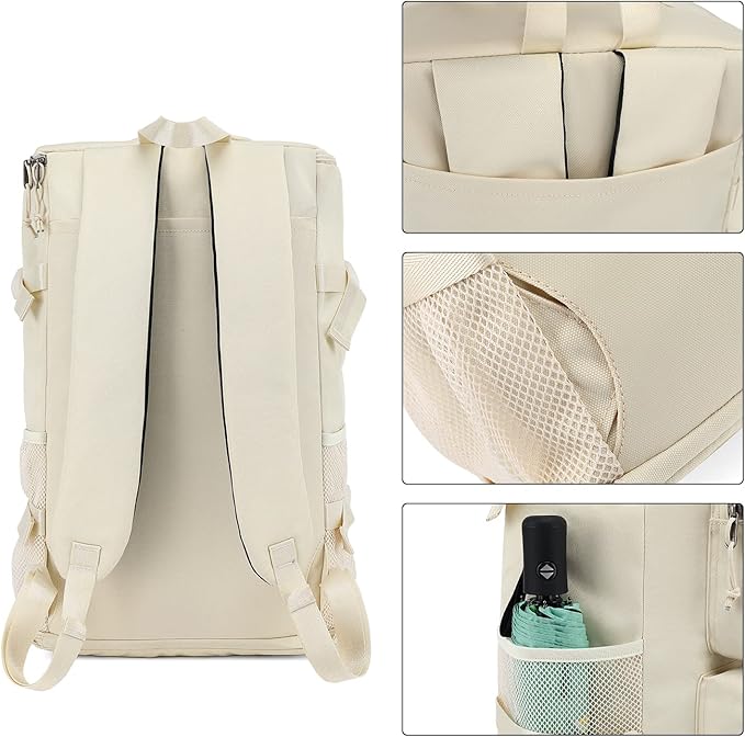 Gym Duffle Bag Backpack 4-Way Waterproof with Shoes Compartment for travel Sport Hiking laptop (Sea salt white) XL