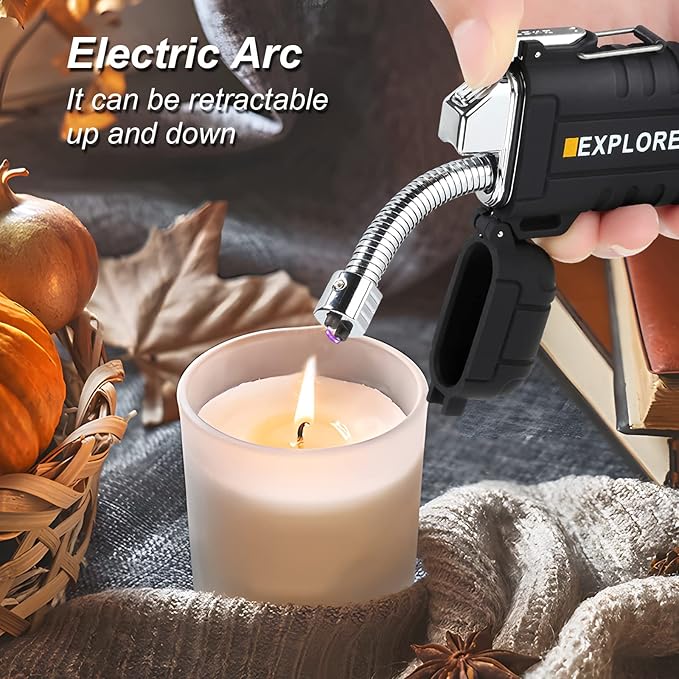 360 Flex Electric Lighter - USB Rechargeable Arc Lighter with Windproof Plasma Flame, Flexible Neck Grill Lighter, Waterproof Candle Lighter for Aromatherapy Camping BBQ -Survival Tactical Gear