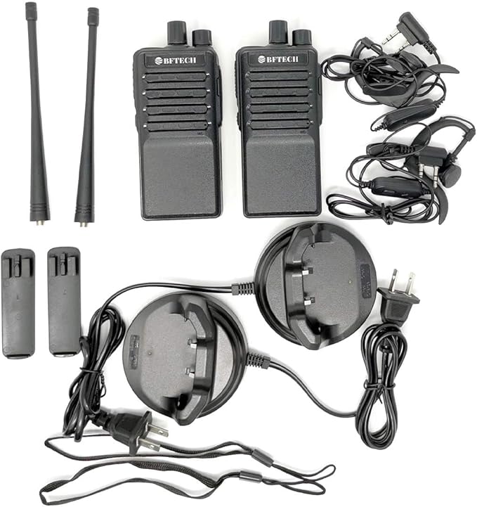 BFTECH BF-V8S Two Way Radios Long Range Walkie Talkie Handheld Radio with Earpiece IC Certified:25769-BFV8S(Pack of 2)