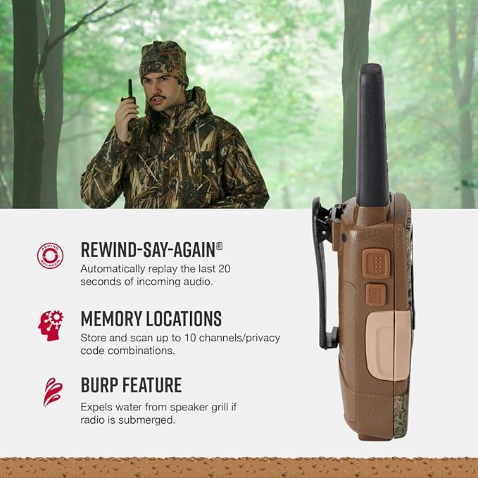 Cobra ACXT1035R FLT Waterproof Walkie Talkies - Rechargeable, Floats, 22 Channels, Long Range 37-Mile Two-Way Radio Set (2-Pack)