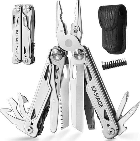 Multitool 26 in 1Multi tool Pliers with Screwdriver Sleeve Scissors Saw Stainless Steel Multitools Pocket Knife Apply to Survival Camping Hiking Gift for Men