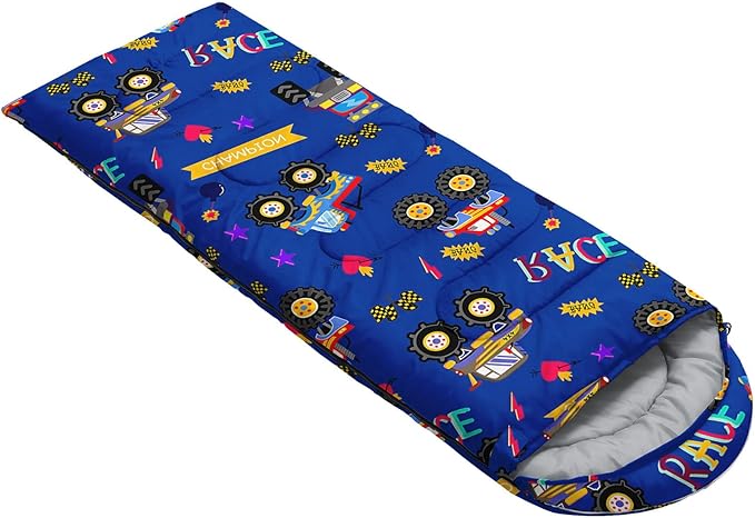 Kids Sleeping Bag for Boys Girls,Cute Puppy Print-Lightweight Warm Portable Outdoor Indoor-Waterproof Cold Weather Resistant Sleeping Bag for Camping Hiking
