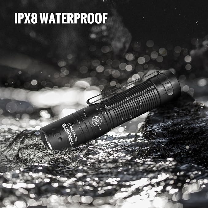 ThruNite Archer Pro S EDC Flashlight - Customized Edition with 704 Tactical, 1459 High Lumens Cool White LED, USB-C Rechargeable Flashlight with Tail Switch for Camping & Outdoor Use