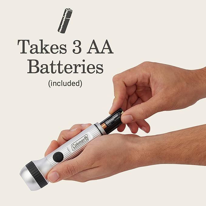 Coleman Classic LED Flashlight, Durable & Lightweight Flashlight with Carry Handle Shines up to 650 Lumens, Battery Operated Flashlight for Camping, Emergencies, & Home Usage