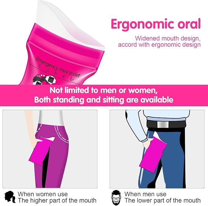 Disposable Urine Bags, 12 Pack Camping Pee Bags, Disposable Urinal Bag, Travel Urinal Bag, Toilet Traffic Jam Emergency Portable Toilet for Men Women Kids Patient