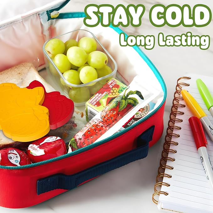HiYZ Christmas Ice Packs for Lunch Boxes - Reusable Kids Ice Packs - Quick Freeze, Space Saving, Long-Lasting Cooler for Lunch Box, Thin Ice Packs Ideal for Travel, Picnics, and School