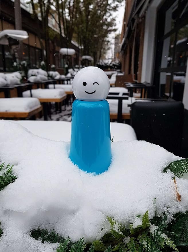 Stainless Steel Water Bottle | 300ml Insulated Water Bottle BPA Free | Cold for 24+ Hours, Hot for 12 | Sky Blue & White Wink by Lund London (7159)