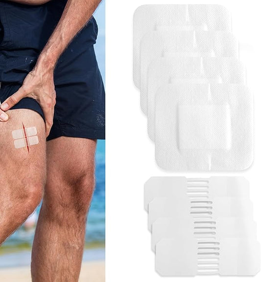 4PCS Emergency Wound Closure Strips Laceration Closure Kit Repair Wounds Without Stitches Elastic Skin Clean Cover Closure Device Sutures Butterfly Bandaids First Aid Kit