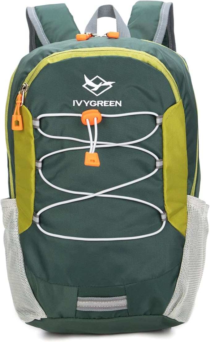 Little Kids Hiking Backpack for Boys or Girls, Small Daypack for Camping or Travel (Green)
