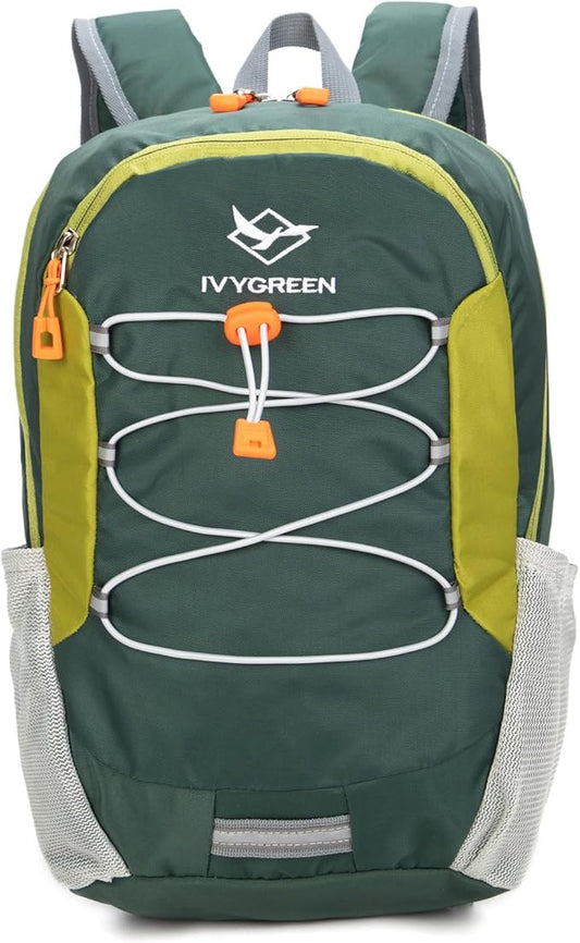 Little Kids Hiking Backpack for Boys or Girls, Small Daypack for Camping or Travel (Green)