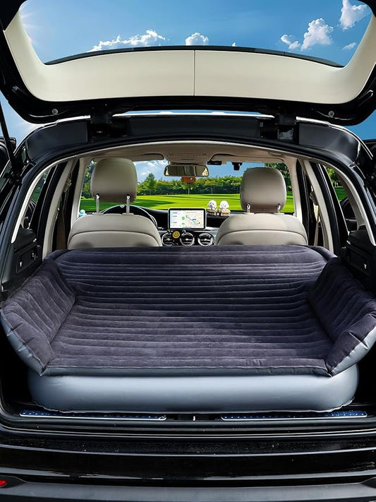 Upgraded SUV Air Mattress with Cordless Built-in Pump & 'Mattress Wings', 7-inch Height car Mattress | Car Camping for Mid/Large SUV, Minivan, Truck | 660 lb Capacity