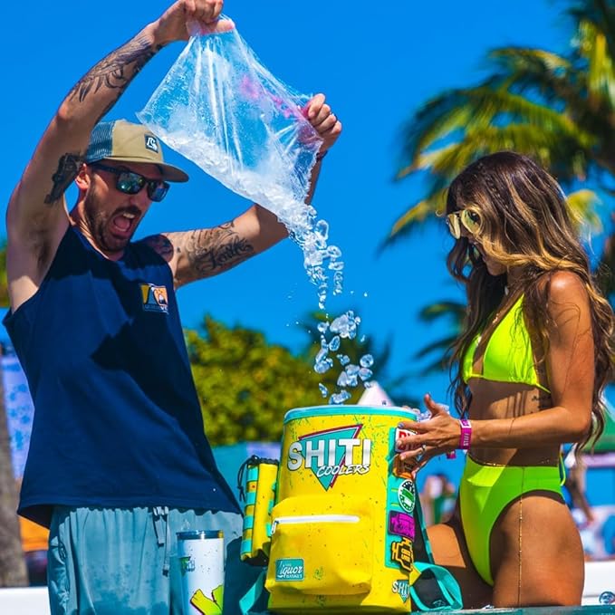SHITI Coolers Soft Side Backpack Cooler for Partying at The Beach, Pool, Tailgate, or Camping - Portable Backsaver - Insulated & Leak Proof - High Performance Yet Extremely Cool (Liquor Basket)