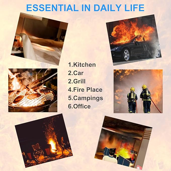 Emergency Fire Blanket for Kitchen and Home, 2 Pack 39.37” x 39.37” Fiberglass Fire Safety Blankets for Survival, Suppression Fire Retardant Blanket