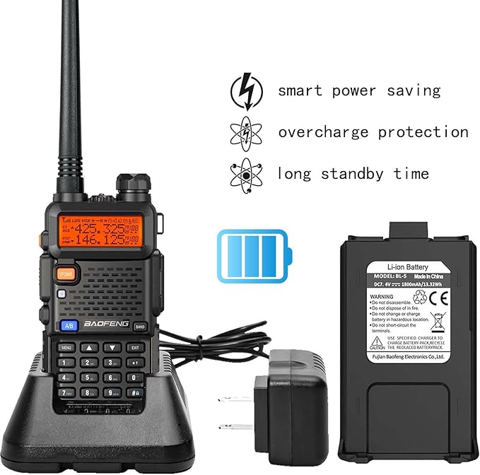 BAOFENG UV-5R Ham Radio Handheld Walkie Talkie Long Range (2 Pack)