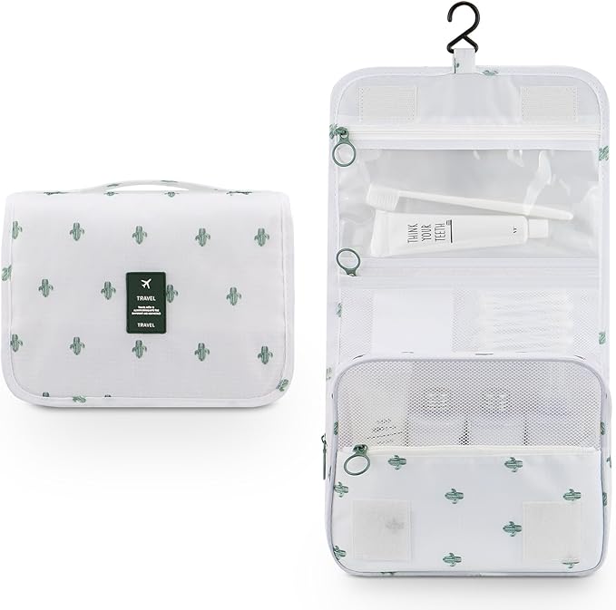 Mossio Hanging Toiletry Bag - Large Cosmetic Makeup Travel Organizer for Men & Women with Sturdy Hook