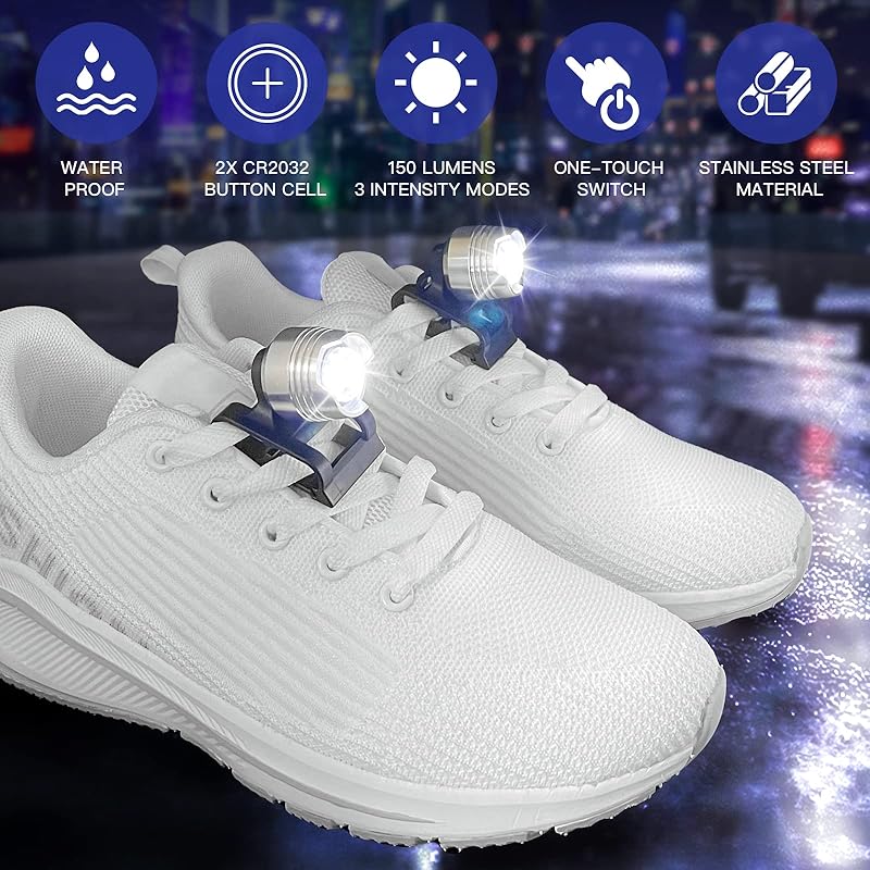 Running lights for runners,Lights for walking at night,IPX5 Running shoe lights waterproof,Night running gear,2Pcs Shoe headlights Used for Dog Walking, Walking Tours,Suitable for Adults Kids(Red)