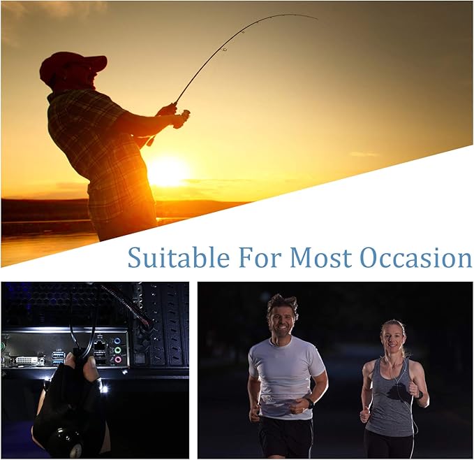 Frienda 2 Pair LED Flashlight Gloves Gifts for Men Light Fingerless Outdoor Fishing Gloves Tool Gadgets Gifts for Repairing Working in Places for Men Women Fishing Camping Christmas Birthday Gift