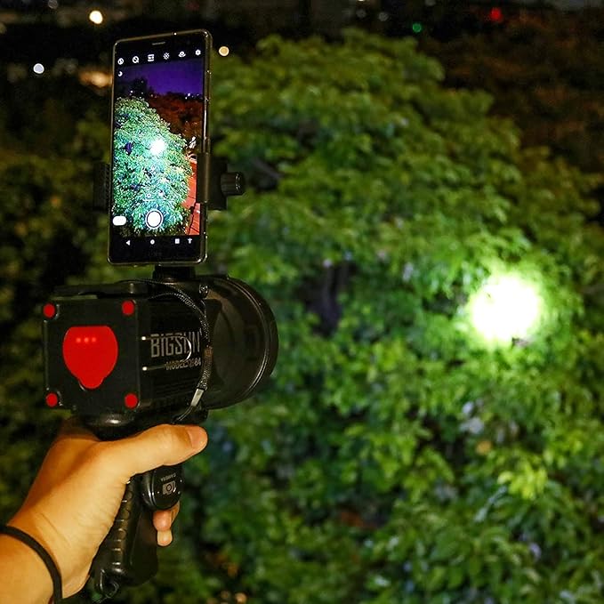BIGSUN 4 Colors Spotlight, High Lumen Flashlight 1200,000 LED with Phone Holder, Rechargeable 14000 mAh, White/Red/Green/Yellow Filter Lens, for Photography Fill Light, Home Party,Type-C Included