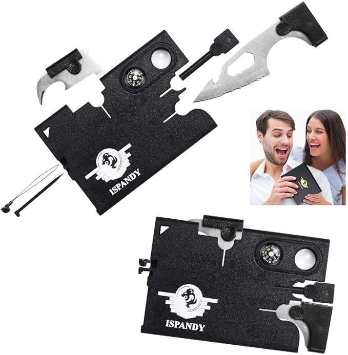 Gift for Men Dad 18 IN 1 Credit Card Multitool Survival Tool EDC Pocket Tool Set- Gifts for Fathers Men Gadgets Stocking Stuffers for Men