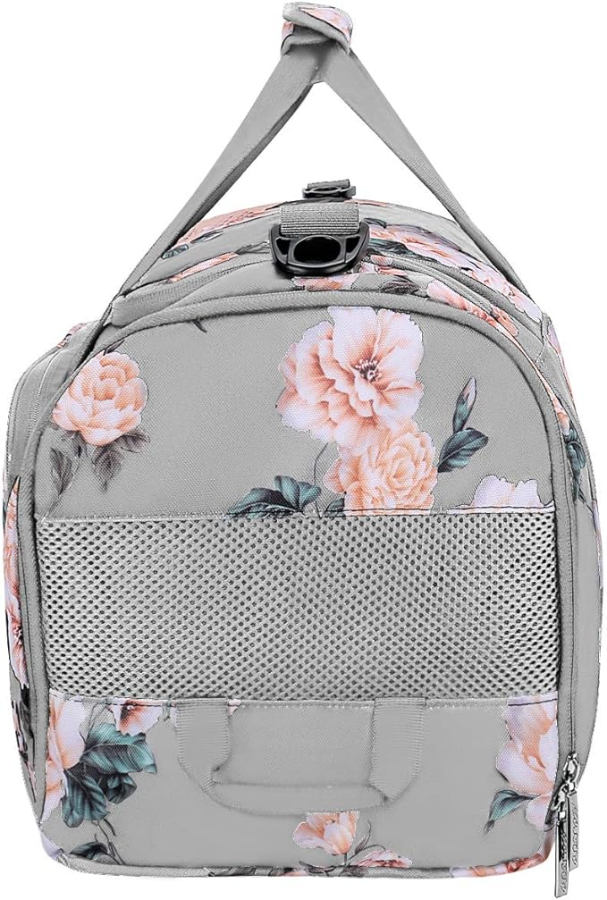 MOSISO Sports Duffel Peony Gym Bag with Shoe Compartment for Men/Women Dance Travel Weekender