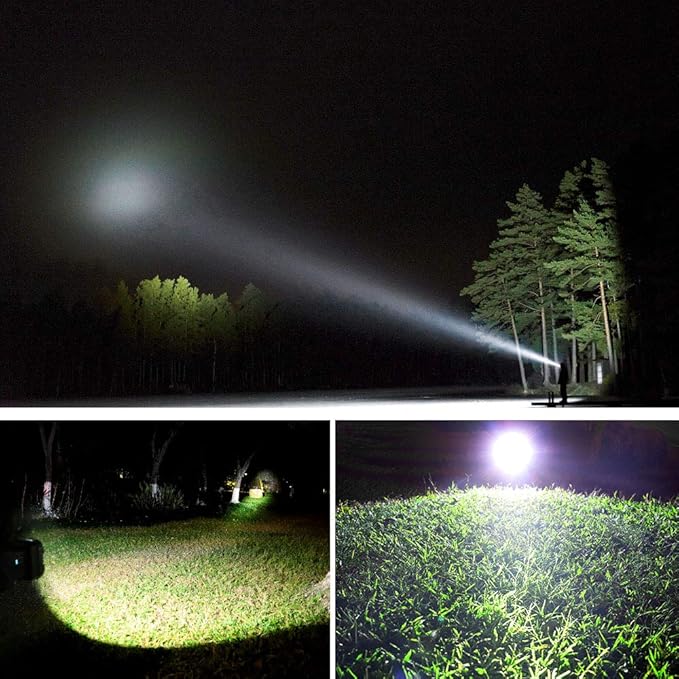 Bright Rechargeable Flashlight,JODK Portable Handheld Spotlight Searchlight 20000mAh 4000LM with 3+4 LED Lights Modes, High Lumen Waterproof Flashlight - XLarge