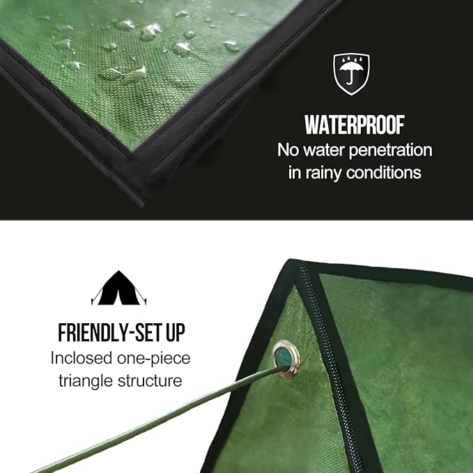 LYN Extra Large Zipper Reusable Survival Emergency Shelter Tent,Thermal Waterproof Fireproof Lightweight Bugout, with ParacordâStake for Camping,First Aid,Hiking&Bushcraft