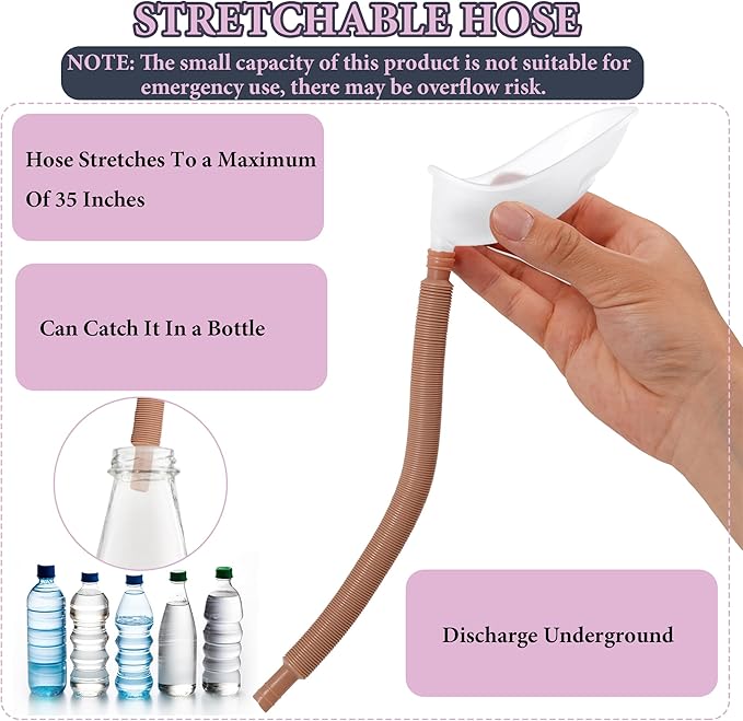 Female Urination Device,Portable Urinal Allows Women to Pee Standing Up,Female Pee Funnel with Retractable Hose, Reusable Women Pee Funnel for Camping,Hiking,Outdoor Activities,Travel(set of 4)