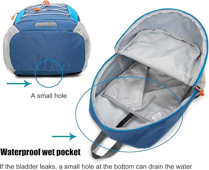 Little Kids Hiking Backpack for Boys or Girls, Small Daypack for Camping or Travel (Blue)