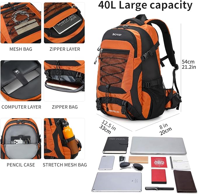 40L Hiking Backpack Waterproof Lightweight Daypack Travel Sports Camping Backpack for Men Women