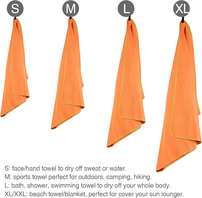 HOEAAS 2 Pack Microfiber Camping Towels, Quick Dry Towel, Super Absorbent Ultra Compact Travel Towel Soft Lightweight Sports Towel for Sweat Fast Drying Towels for Pool,Gym,Hiking,Backpacking,Fitness