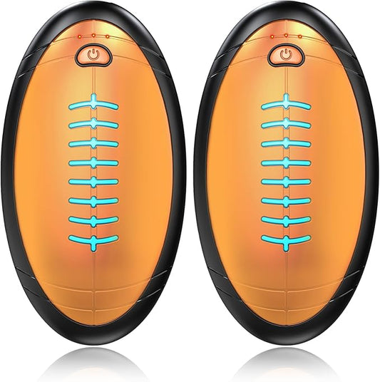 Hand Warmers Rechargeable, 2023 Newest 2 Pack Temperature Electric Portable Heater Football Shape Hand Warmer, Quick Charge Portable Hand Warmer Gift for Christmas Outdoors/Hunting/Golf/Camping