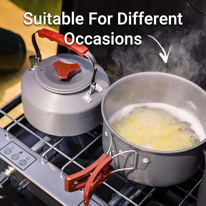 3-Burner Propane Camping Stove 19800 BTUs, Portable Camp Stove with 3 Adjustable Burners, Portable Camping Grill, Built-in Carrying Handle For for Car Camping BBQ Picnics Cooking