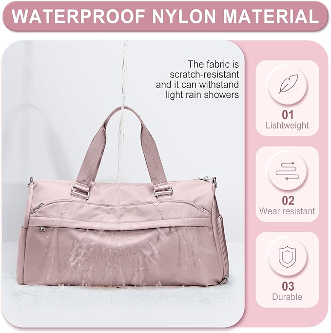 Gym Bag for Women Men, Sport Duffle Bag with Shoe Compartment, Waterproof Travel Shoulder Bag, Carry on Tote Bag for Workout, Yoga, Swimming