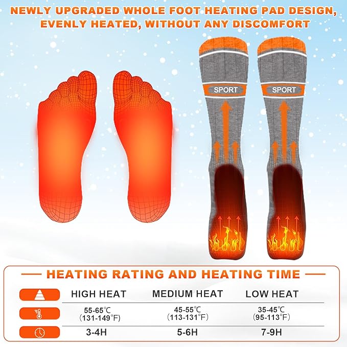 Heated Socks for Men Women,5000mAh Rechargeable Foot Warmer Electric Heating Socks with 3 Heating Settings & App Remote Control Thermal Electric Socks,Warm Socks for Hunting Skiing Camping Hiking