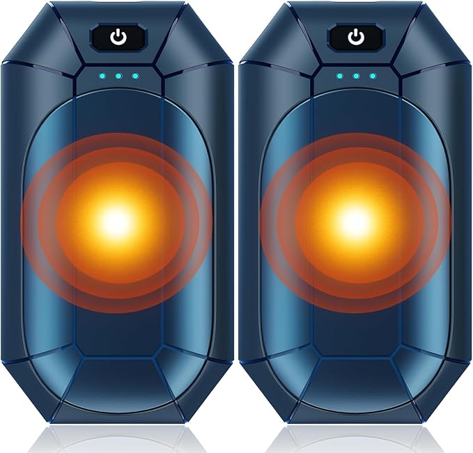 Electric Hand Warmers Rechargeable 2 Pack, Reusable Handwarmers, Portable Pocket Heater for Camping, Hunting, Golf, Gift for Men Women (Blue)