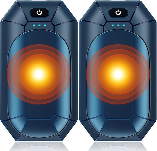 Electric Hand Warmers Rechargeable 2 Pack, Reusable Handwarmers, Portable Pocket Heater for Camping, Hunting, Golf, Gift for Men Women (Blue)