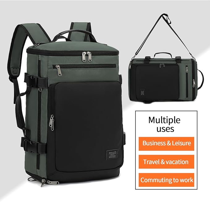 Gym Duffle Bag Backpack 4-Way Waterproof with Shoes Compartment for travel Sport Hiking laptop Business-Grey XL